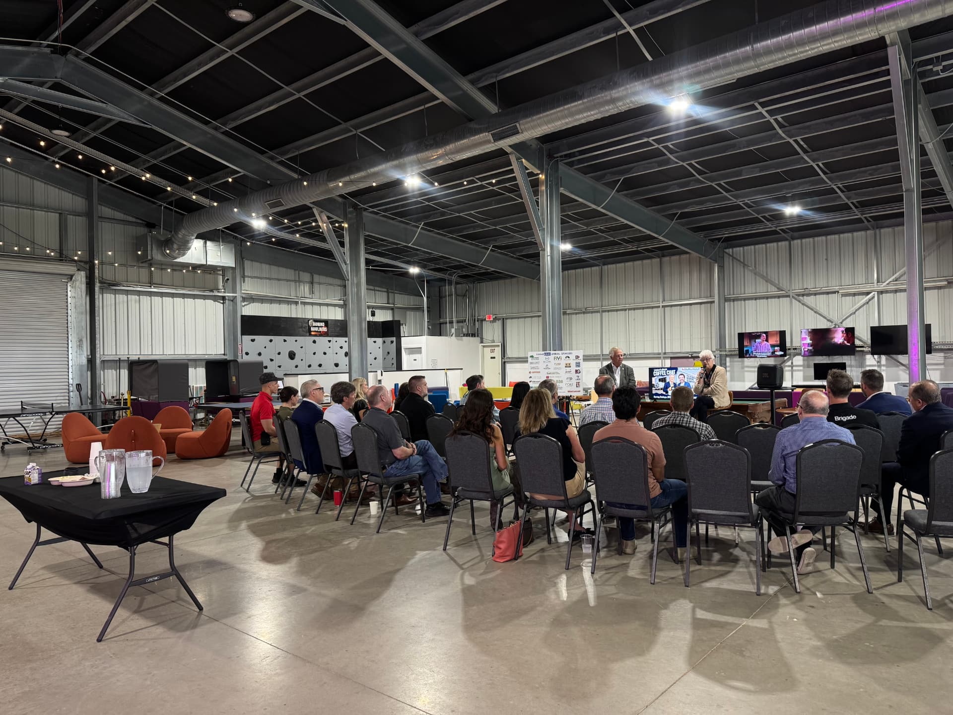 Chamber Coffee Chat audience seated in the Hyperloop Plaza hall