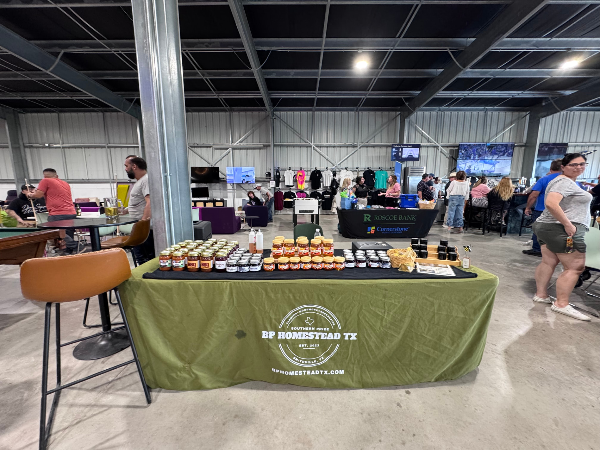 BP Homestead TX jams and honey booth at the vendor market